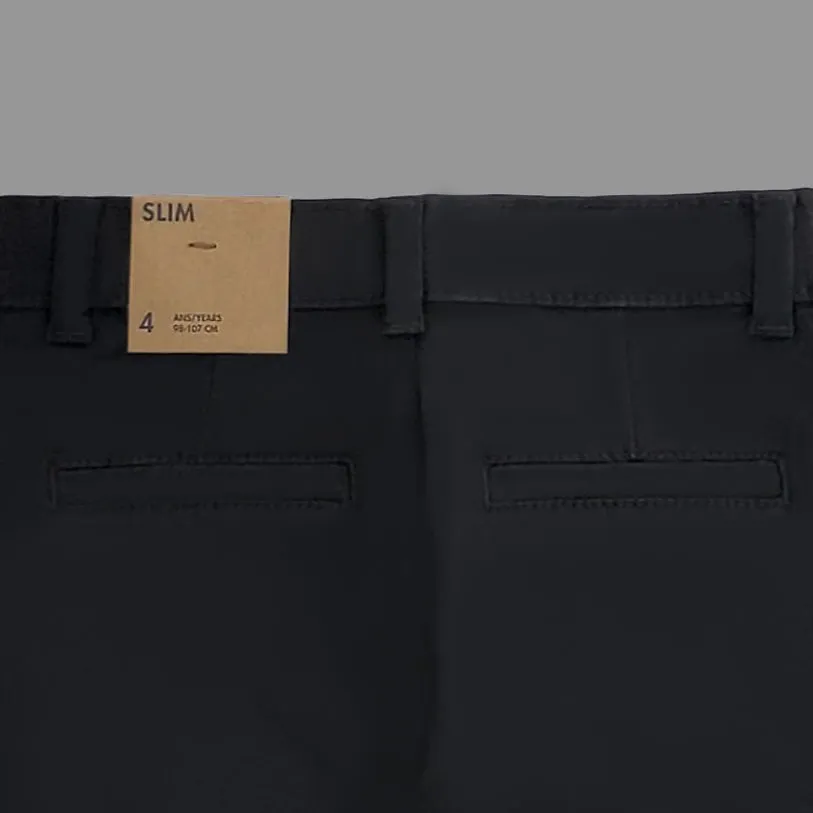 KB - Kids 'Black' Stretchable Slim Cotton Pant KB908