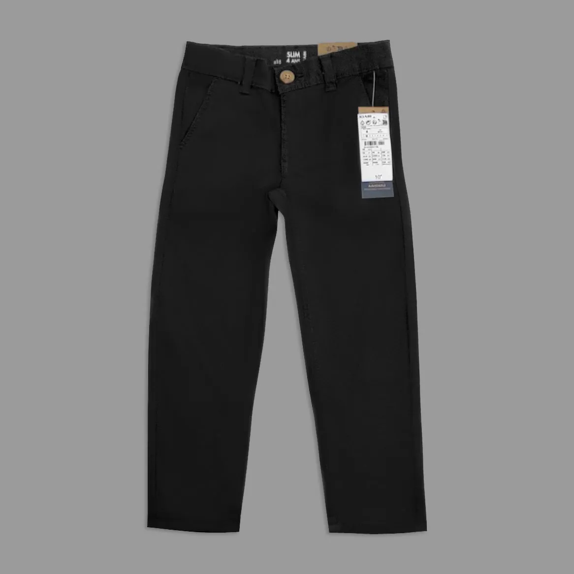 KB - Kids 'Black' Stretchable Slim Cotton Pant KB908