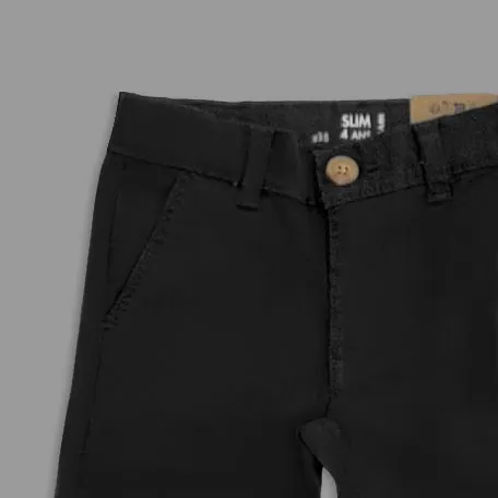 KB - Kids 'Black' Stretchable Slim Cotton Pant KB908