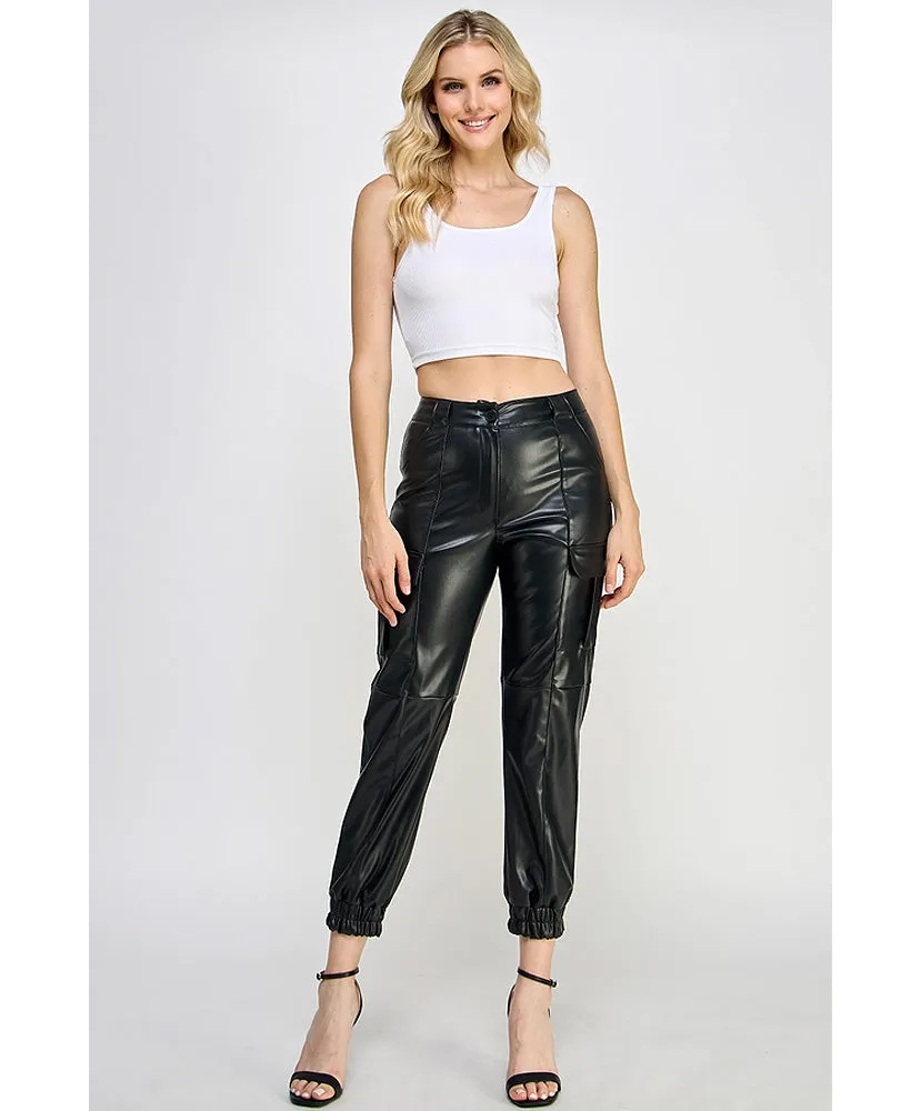 Lauren Leather Cargo Joggers