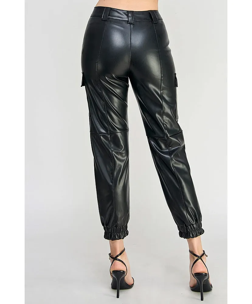 Lauren Leather Cargo Joggers