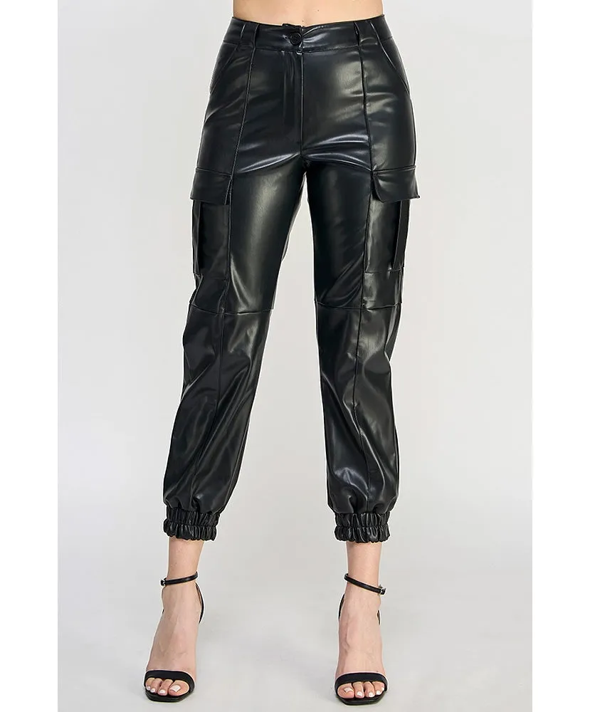 Lauren Leather Cargo Joggers