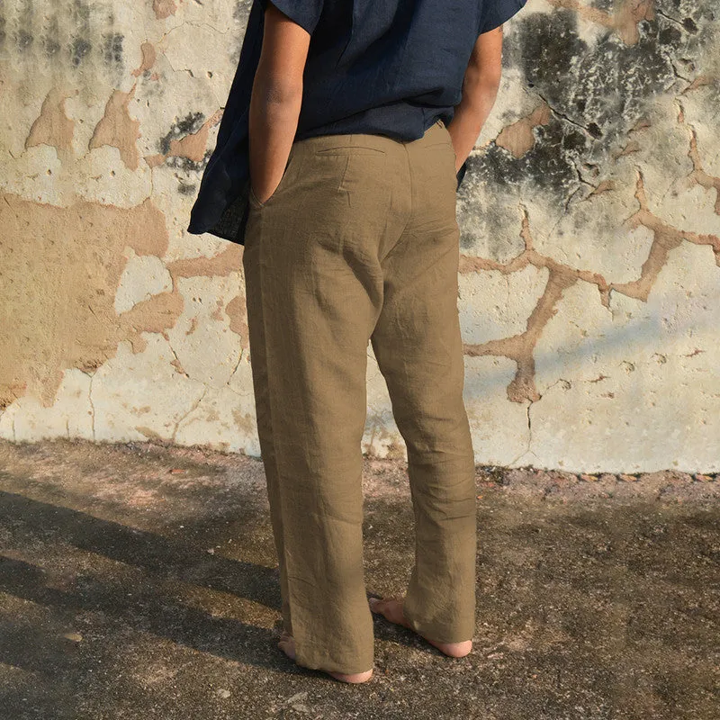 Linen Pants for Men | Brown