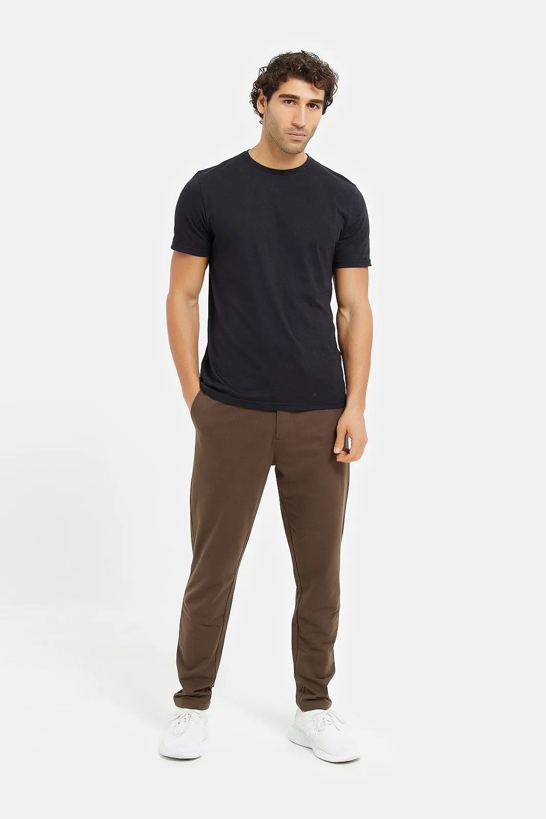 Men Brown Jogger Fit Trousers