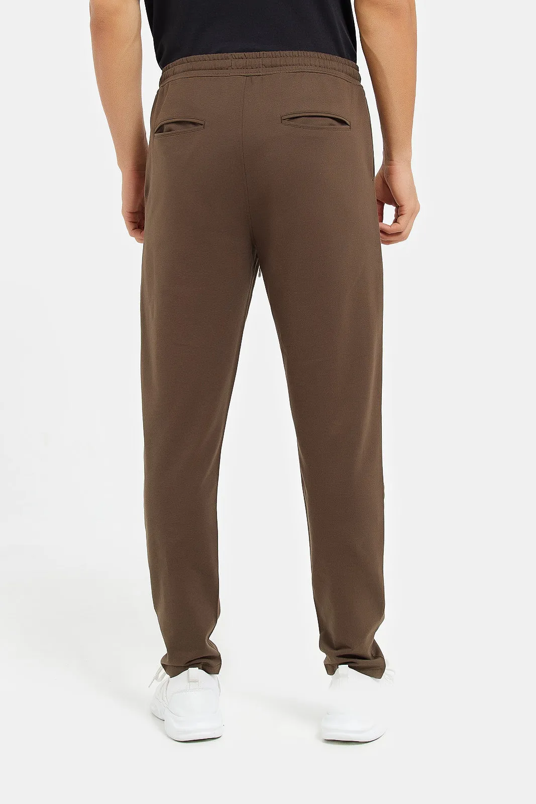 Men Brown Jogger Fit Trousers