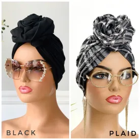 Mofe Pretied Flower-Design Turban