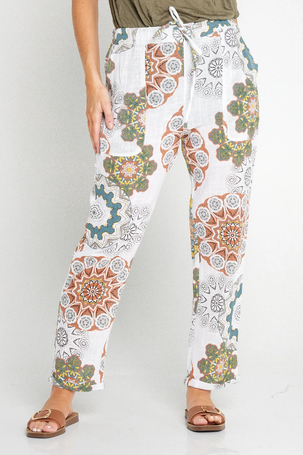 Mojave Linen Pants - Desert Blooms