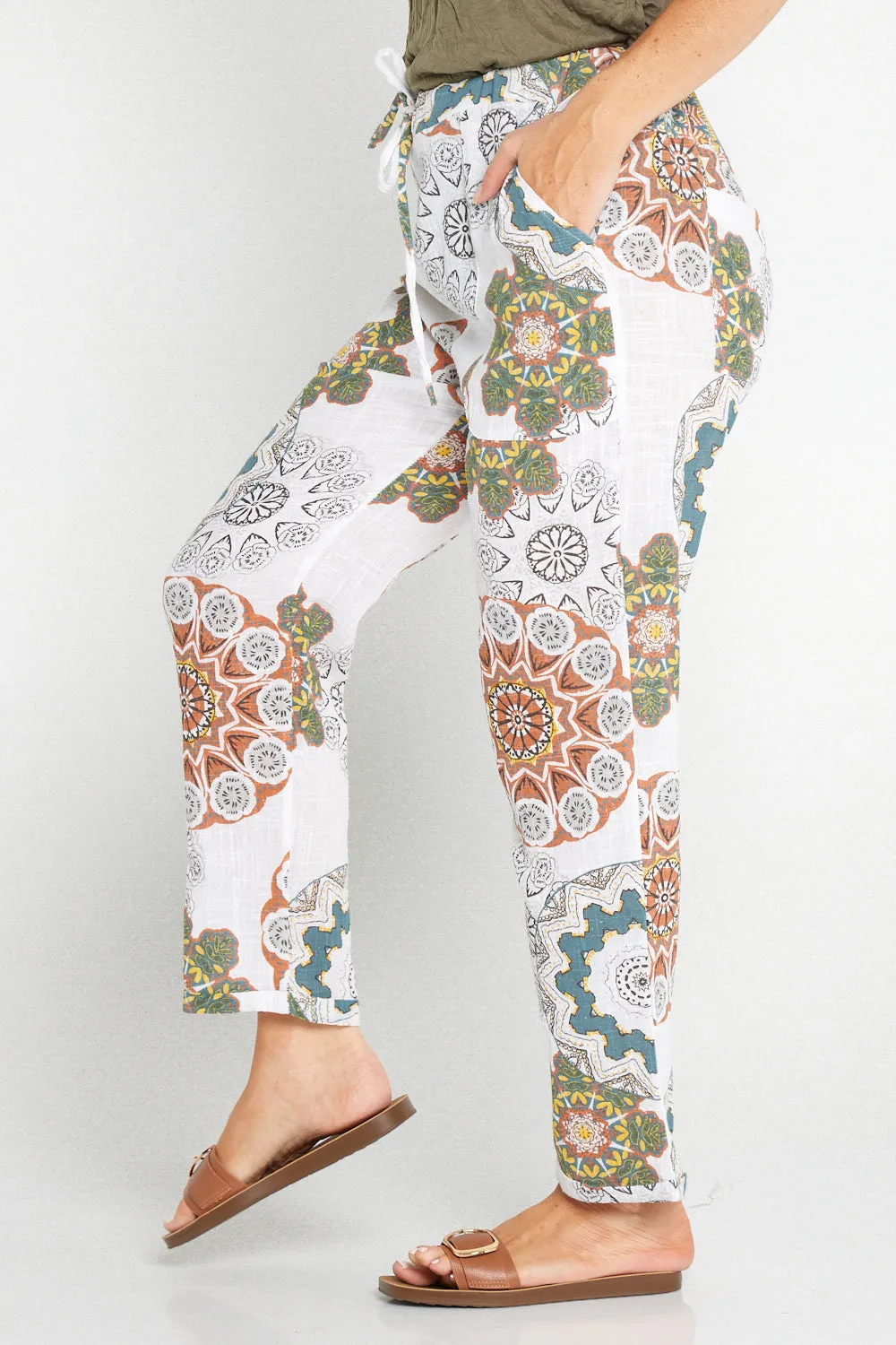 Mojave Linen Pants - Desert Blooms