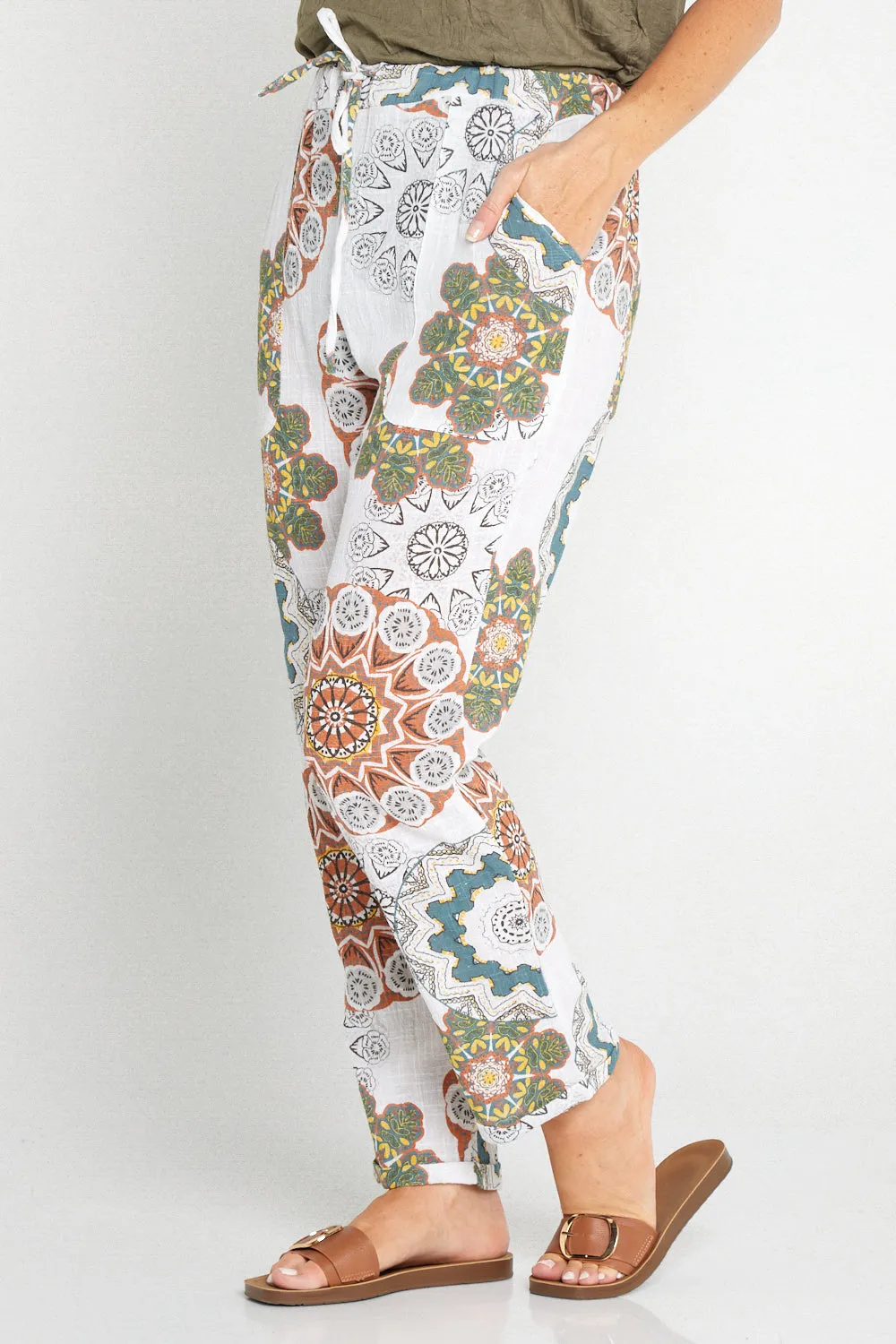 Mojave Linen Pants - Desert Blooms