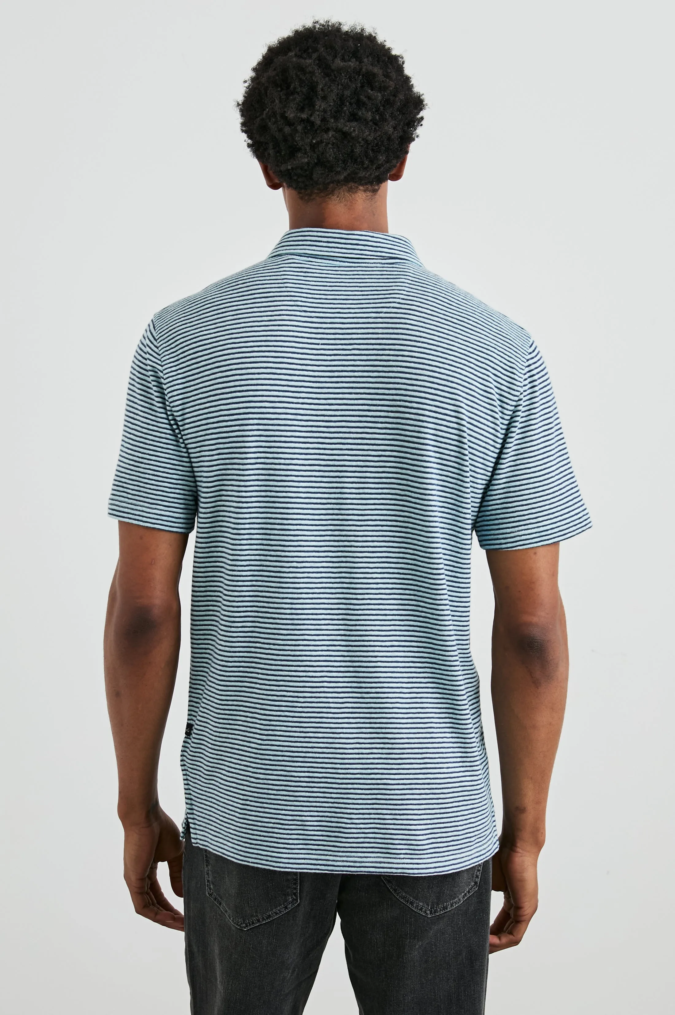 NAPOLI POLO SHIRT - CERULEAN SKY STRIPE