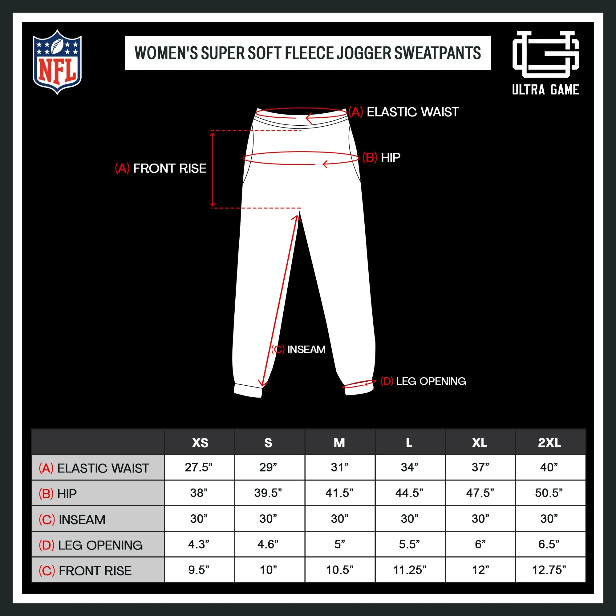 NFL Official Women's Super Soft Fleece Jogger Sweatpants|Houston Texans