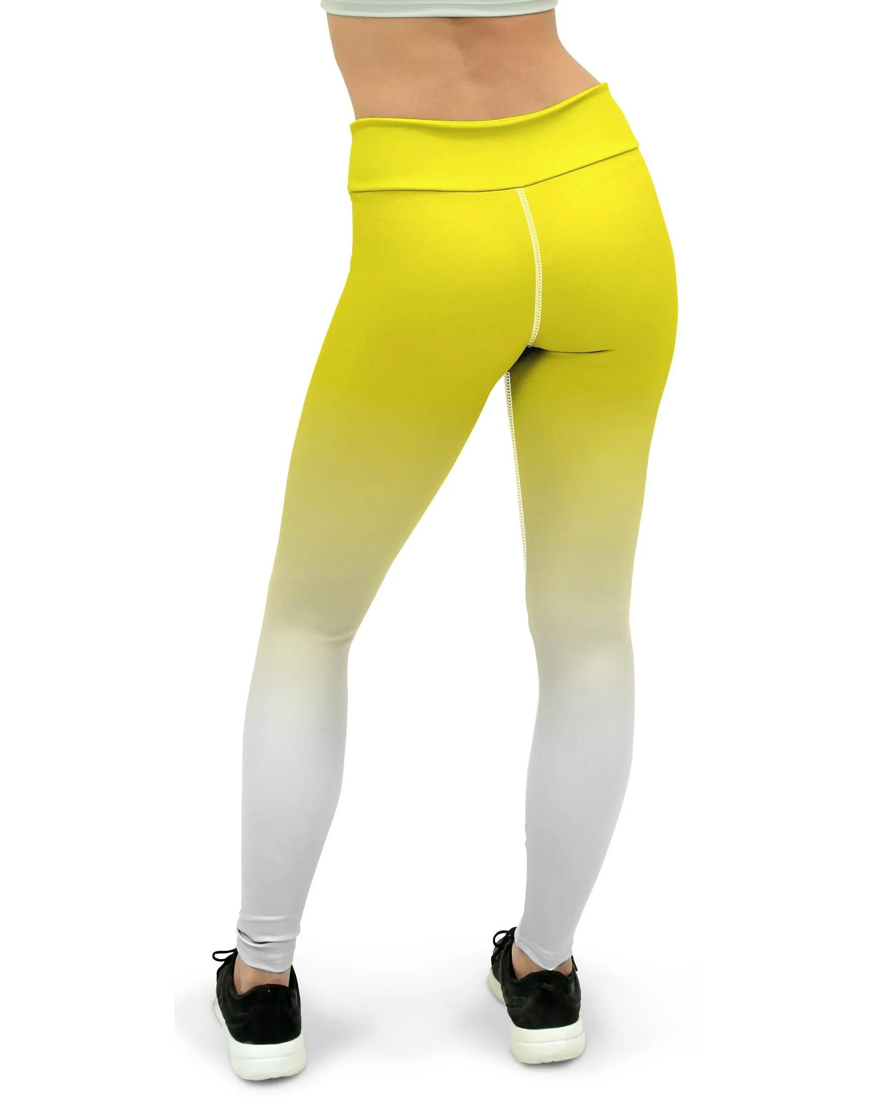 Ombre Yellow to White Yoga Pants