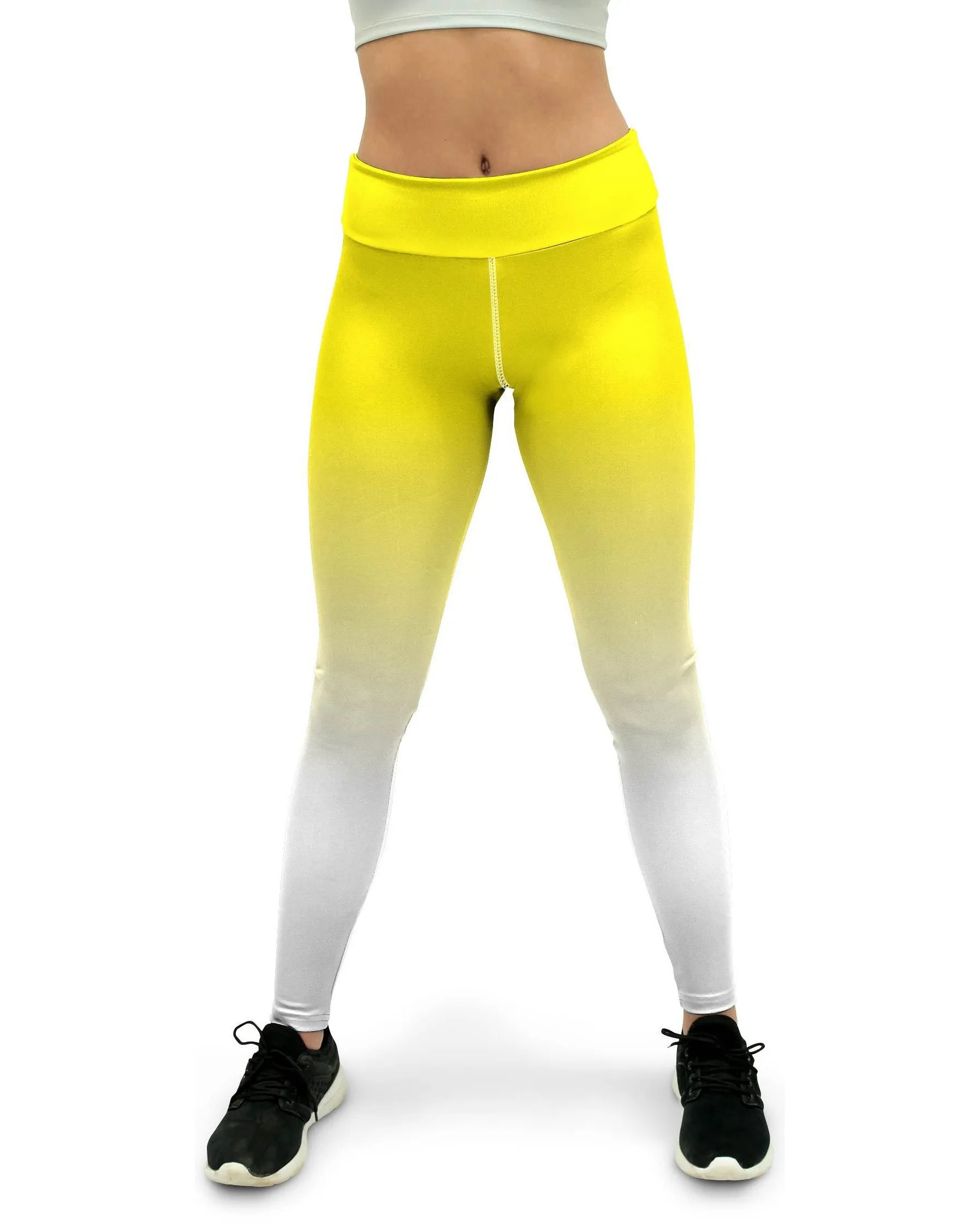 Ombre Yellow to White Yoga Pants