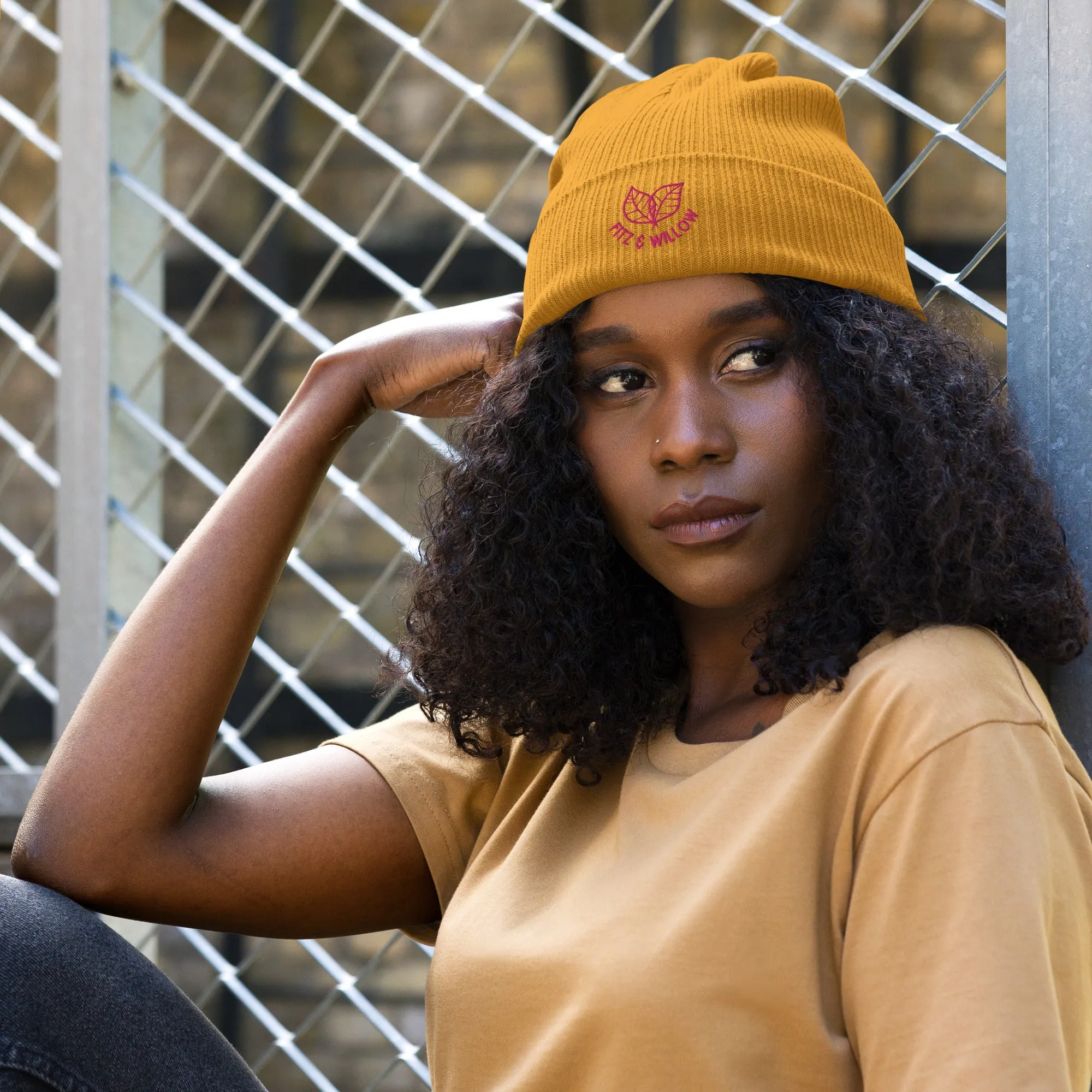 Organic ribbed beanie, Fitz & Willow