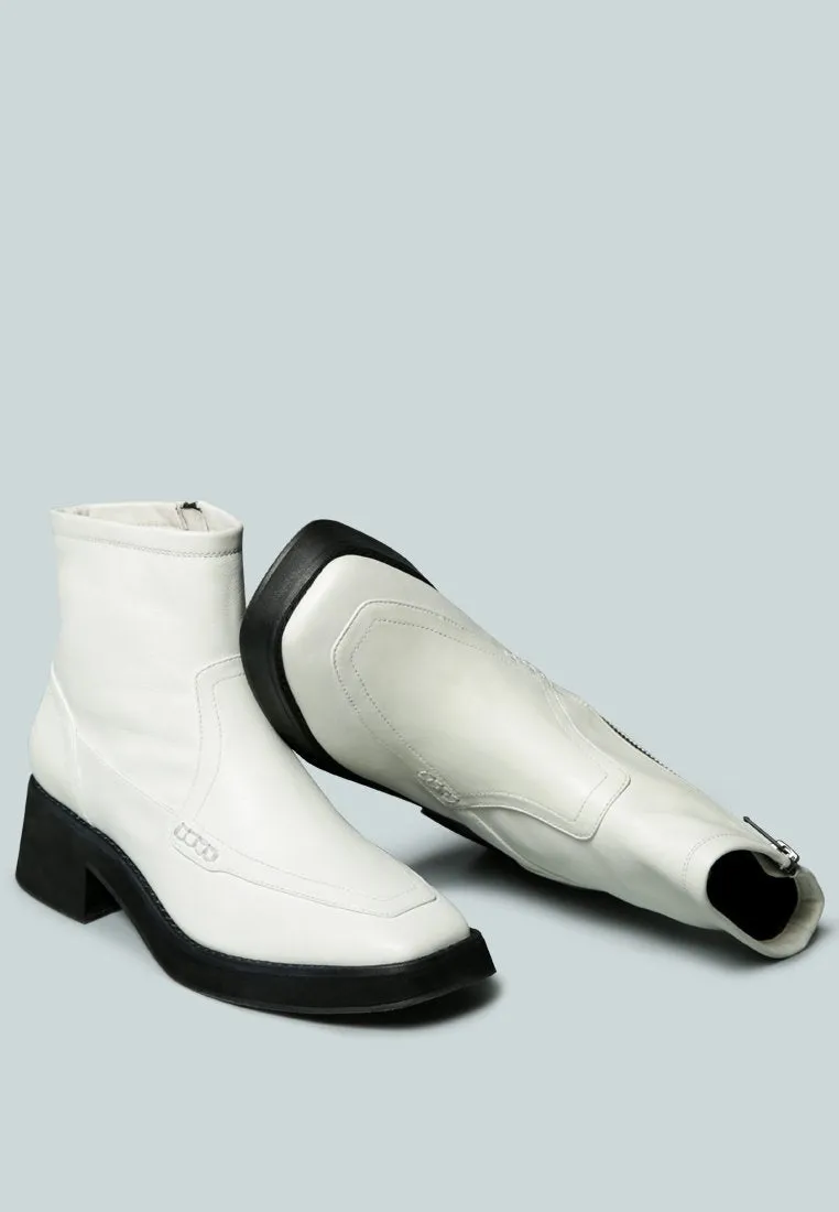 OXMAN Classic White Ankle Boot