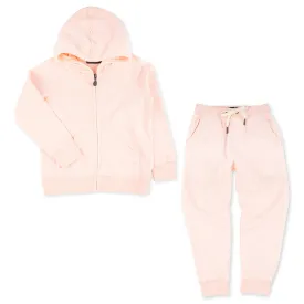 Pearl Blush Zip Up Sweat Set | Girl