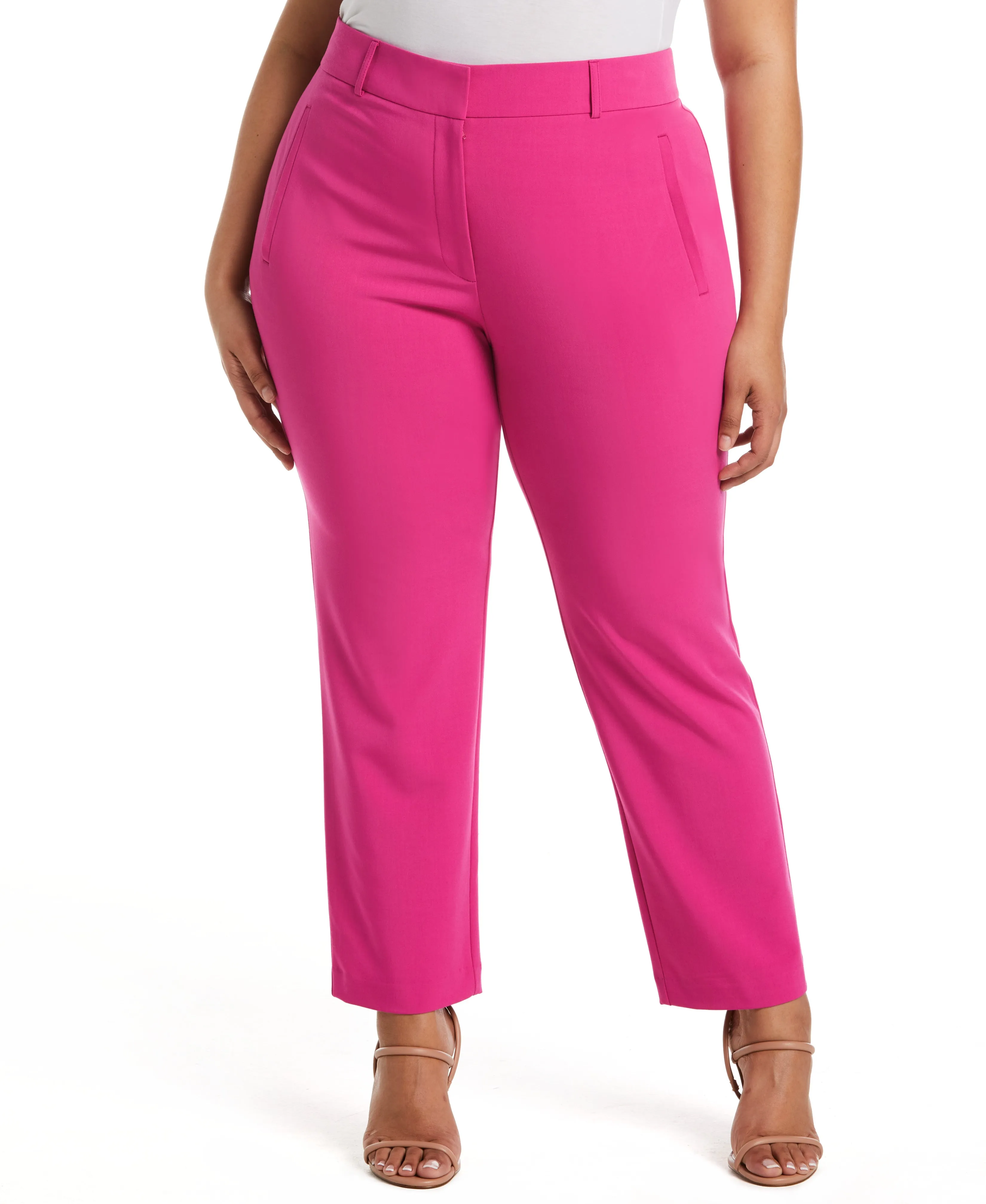 Plus Size Classic Fit Clean Straight Leg Ankle Pant