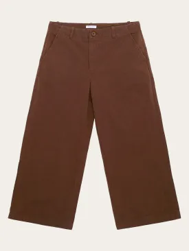 POSEY mid-rise wide slub yarn cropped pants - GOTS/Vegan - Tiramisu