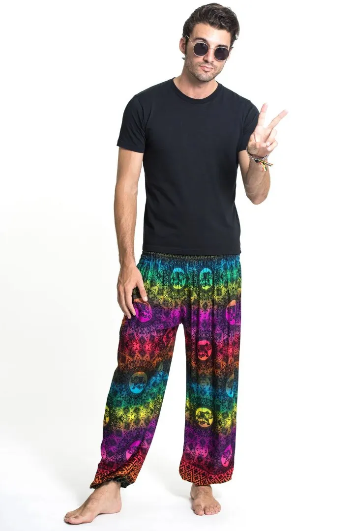 Rainbow in Purple / Elephant Unisex Pants, Thailand