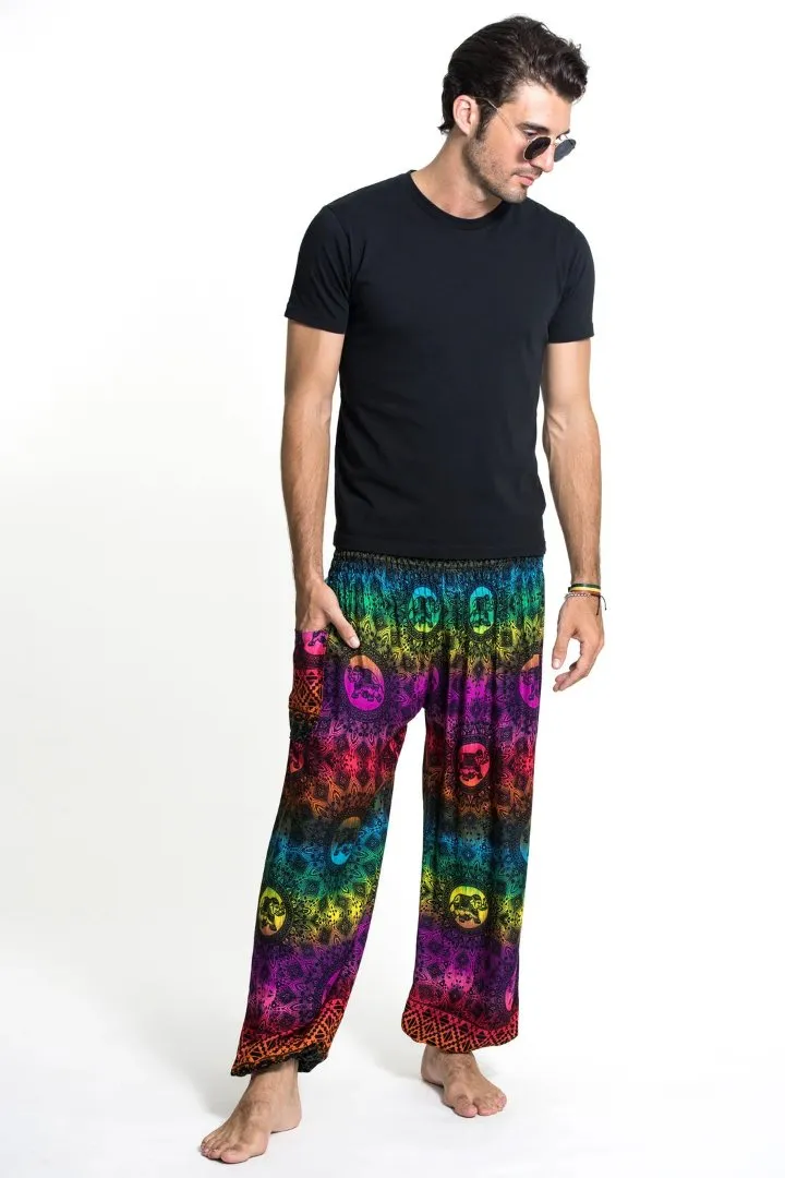 Rainbow in Purple / Elephant Unisex Pants, Thailand