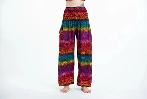 Rainbow in Purple / Elephant Unisex Pants, Thailand