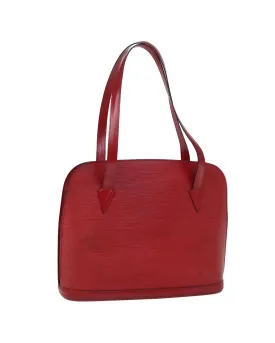 Red Epi Leather Shoulder Bag with Shoulder Drop by Louis Vuitton