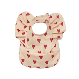 Ruffled Waterproof Baby Bib Hearts