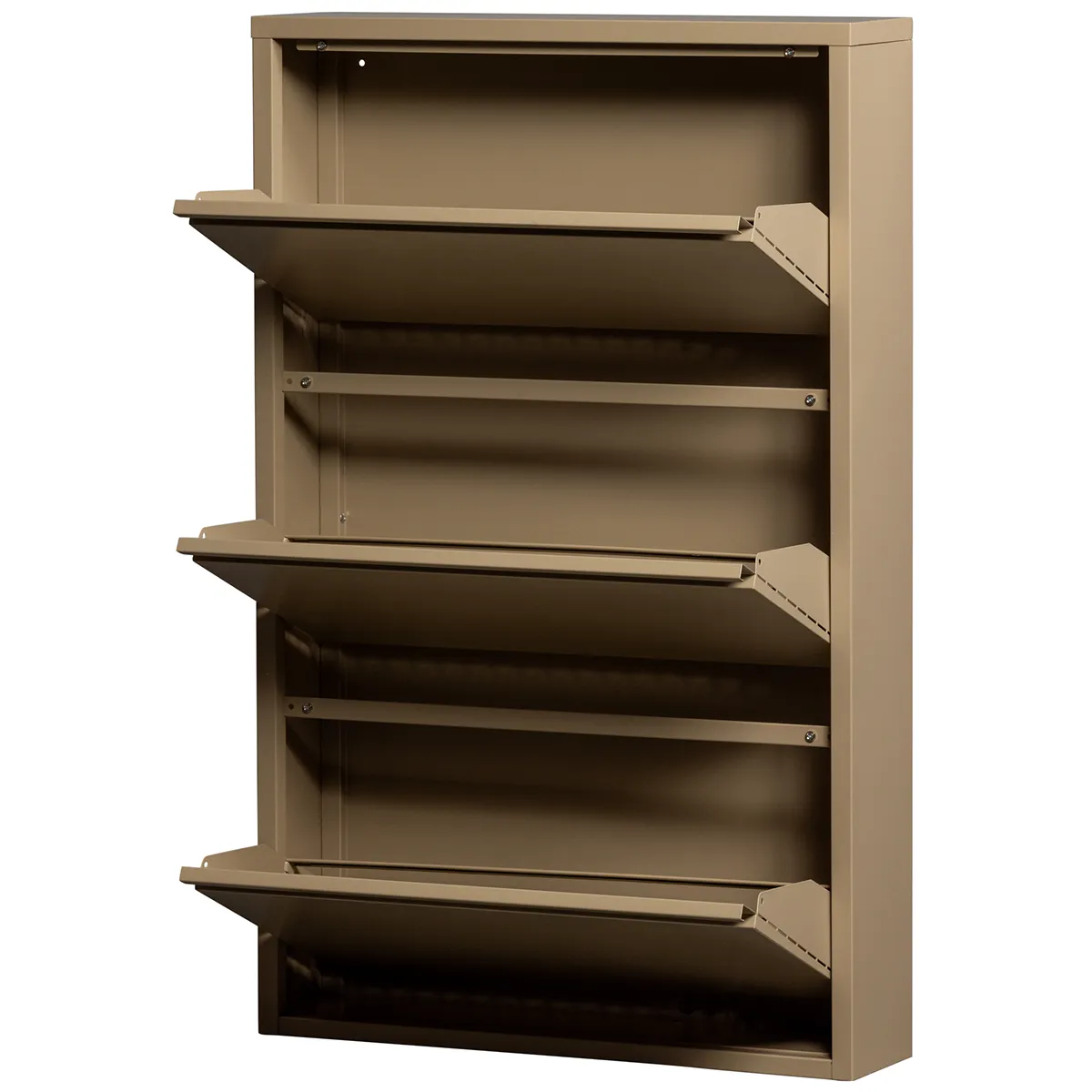 Sabine Metal 3 Compartment Shoe Cabinet