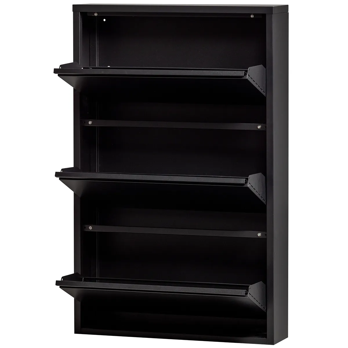 Sabine Metal 3 Compartment Shoe Cabinet