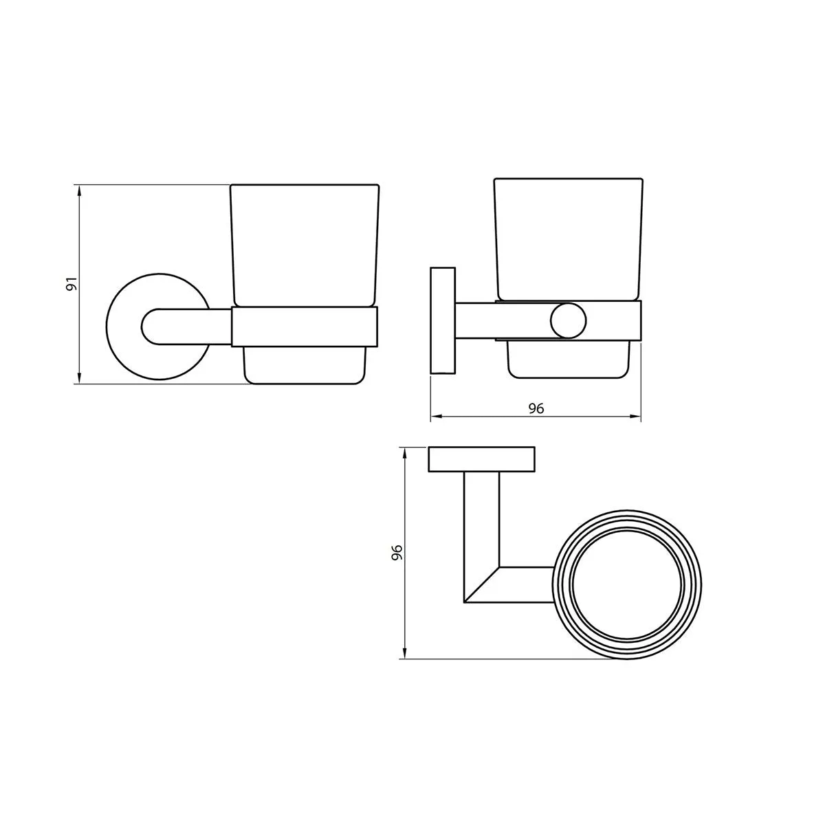 Scudo Delta Tumbler Holder in Chrome