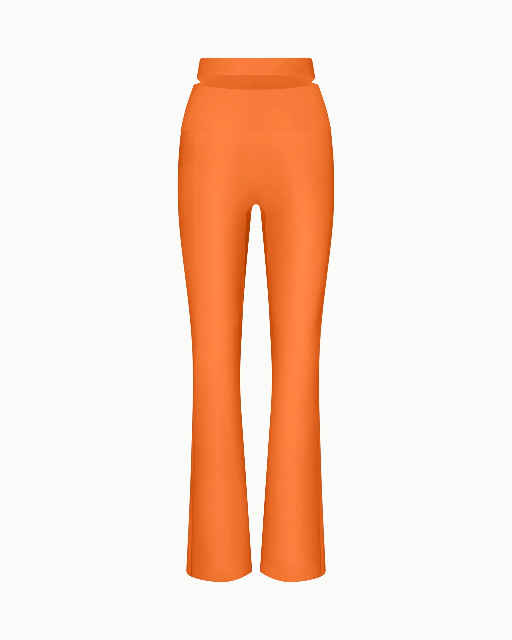 Sleek Stretch Cutout Foldover Pant | Papaya