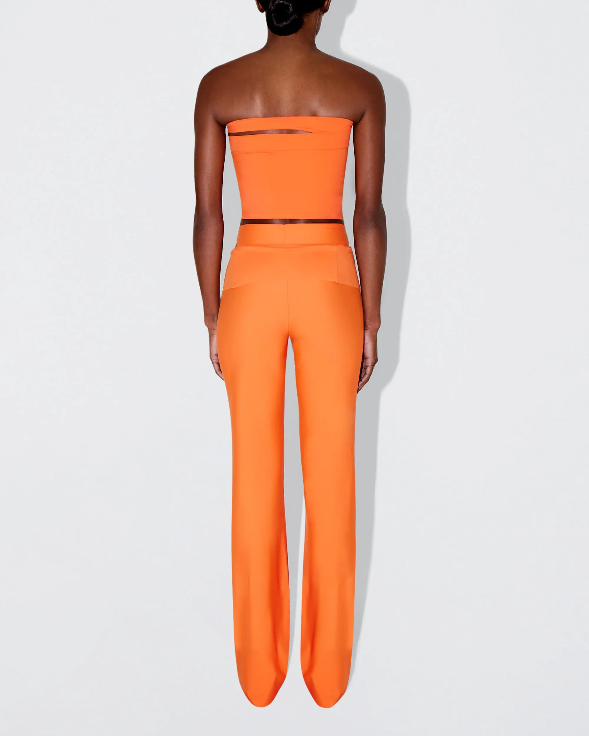 Sleek Stretch Cutout Foldover Pant | Papaya