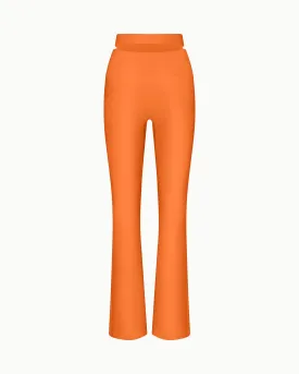 Sleek Stretch Cutout Foldover Pant | Papaya