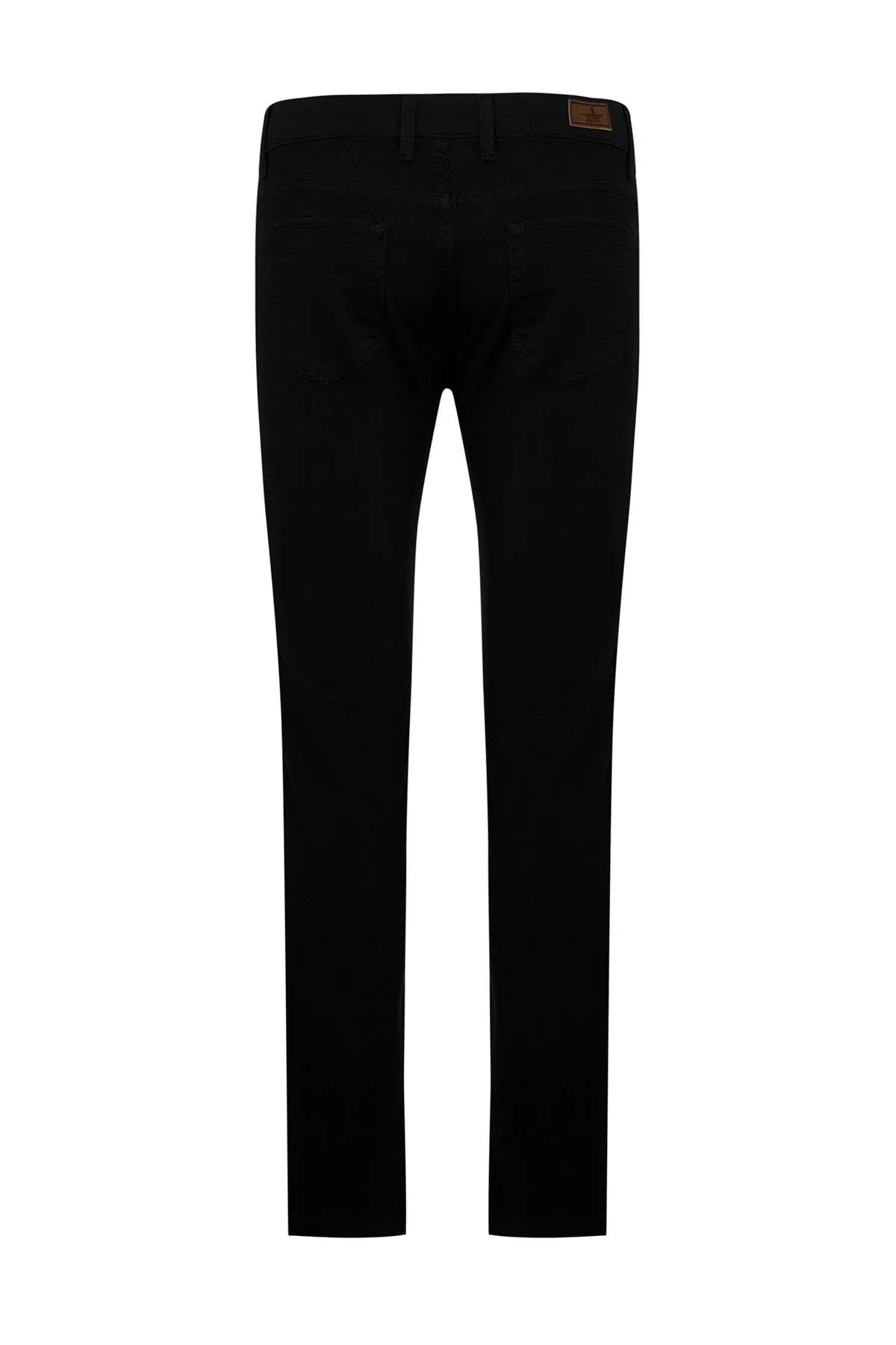 Slim Fit Cotton Low Waist Black Casual Pants