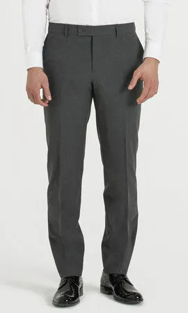 Slim Fit Gray Side Pocket Wool Dress Pants