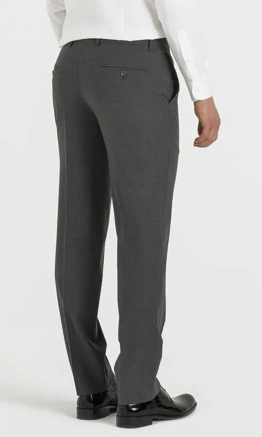 Slim Fit Gray Side Pocket Wool Dress Pants