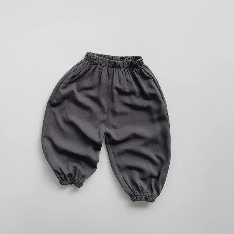 Solid Loose Lightweight Harem Pants