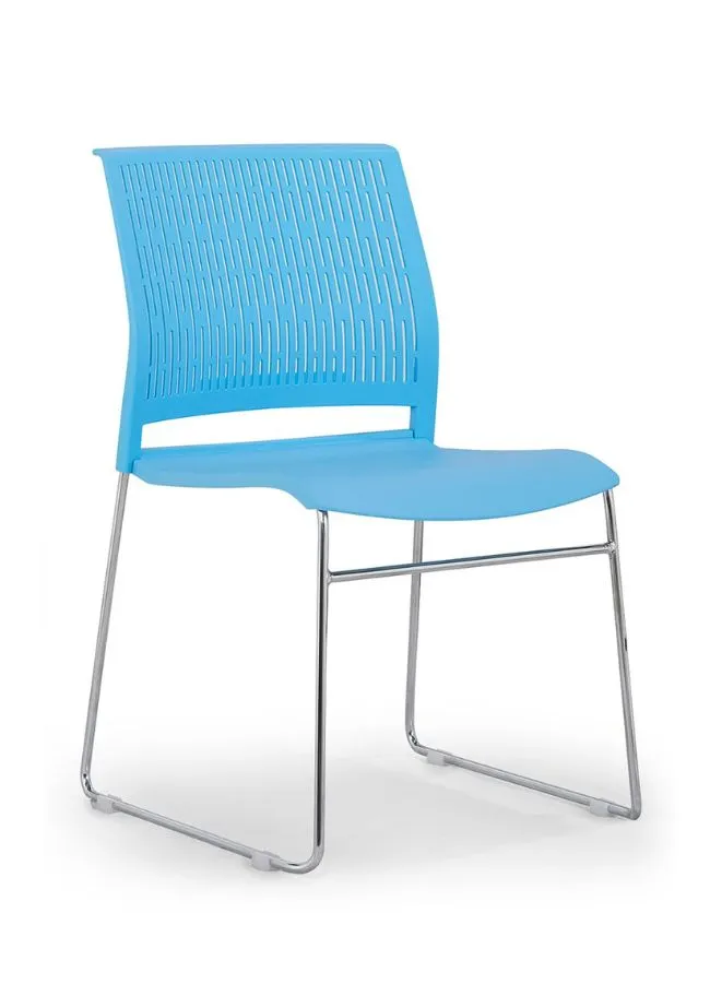 Stackable Conference Chair with PP Glass Fiber Back and Seat - Chrome Metal Legs