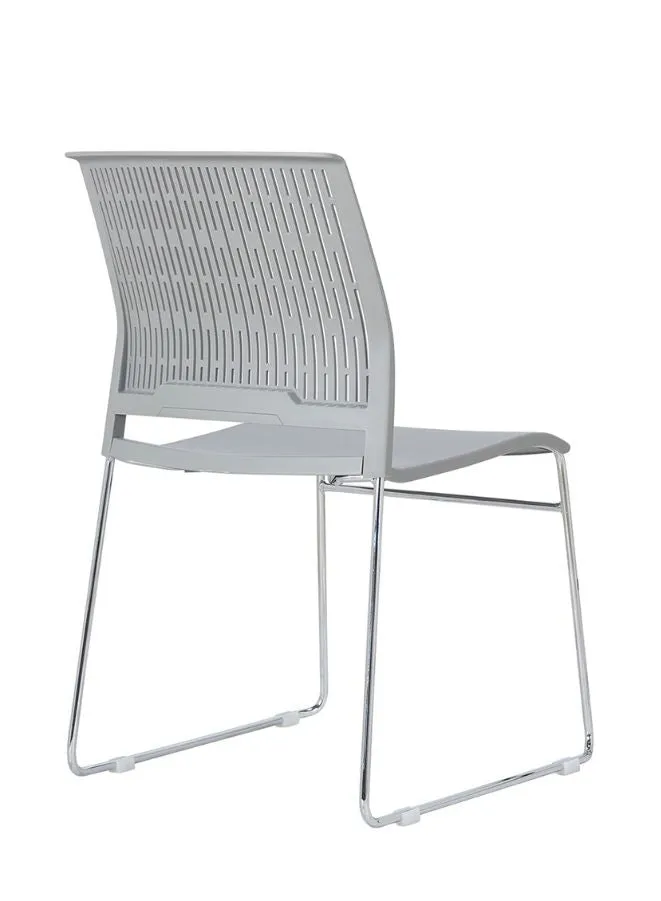 Stackable Conference Chair with PP Glass Fiber Back and Seat - Chrome Metal Legs