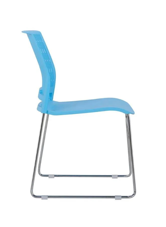 Stackable Conference Chair with PP Glass Fiber Back and Seat - Chrome Metal Legs