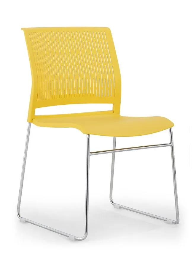 Stackable Conference Chair with PP Glass Fiber Back and Seat - Chrome Metal Legs