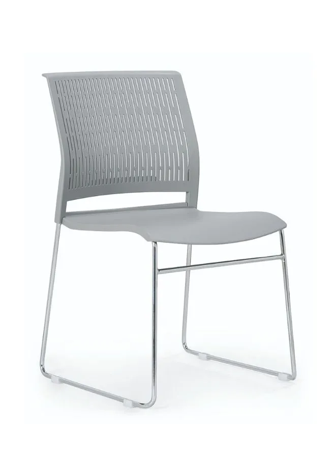 Stackable Conference Chair with PP Glass Fiber Back and Seat - Chrome Metal Legs