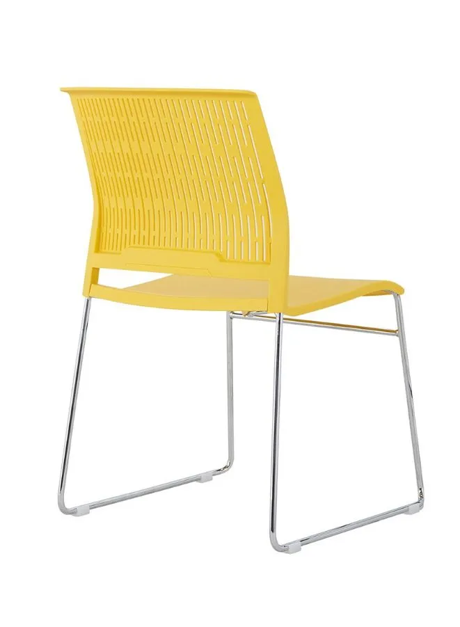 Stackable Conference Chair with PP Glass Fiber Back and Seat - Chrome Metal Legs