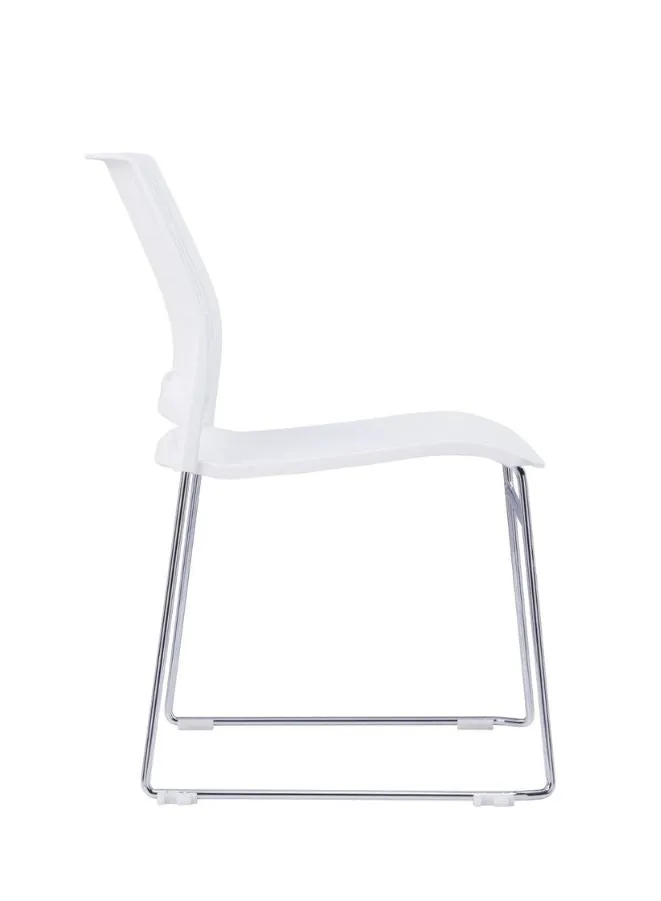 Stackable Conference Chair with PP Glass Fiber Back and Seat - Chrome Metal Legs