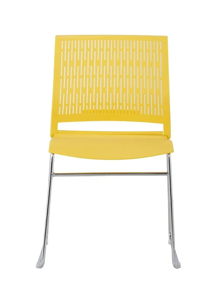 Stackable Conference Chair with PP Glass Fiber Back and Seat - Chrome Metal Legs