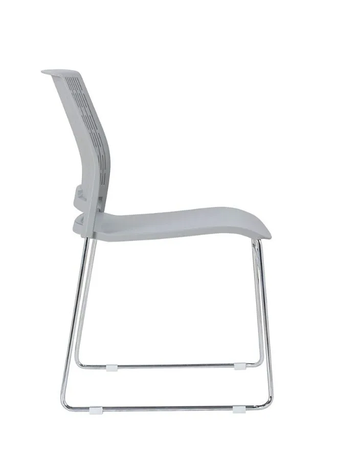 Stackable Conference Chair with PP Glass Fiber Back and Seat - Chrome Metal Legs