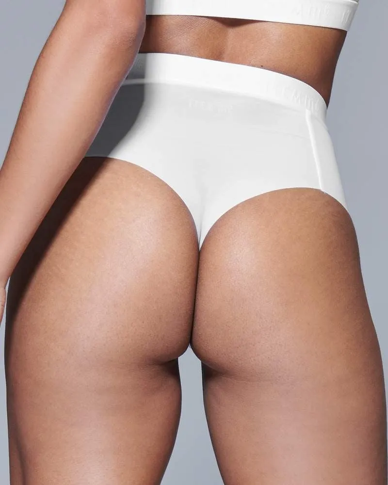 Supportive All Mesh Brazilian Briefs White