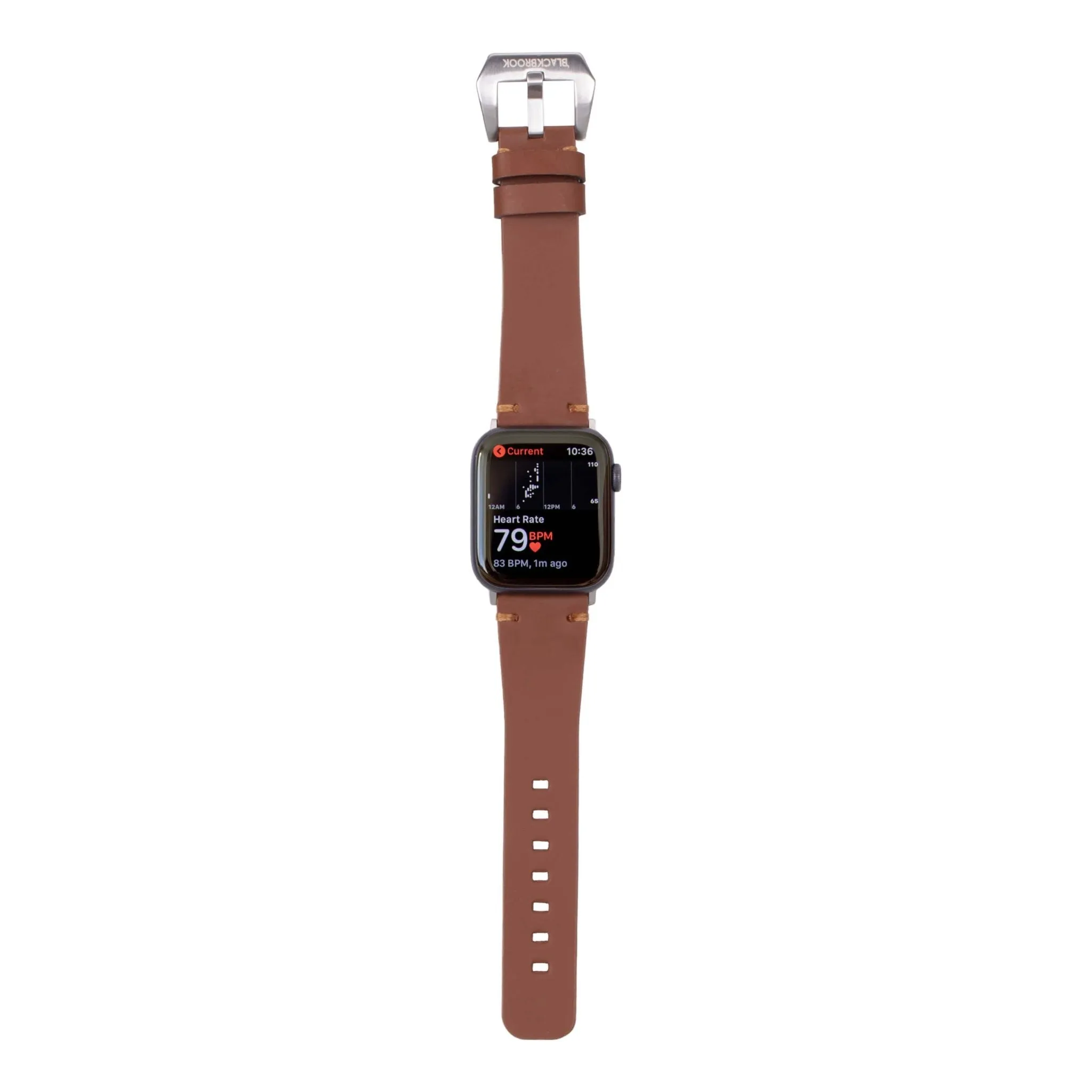 Sutton Modern Band for Apple Watch 44mm / 45mm, Brown, Silver Hardware