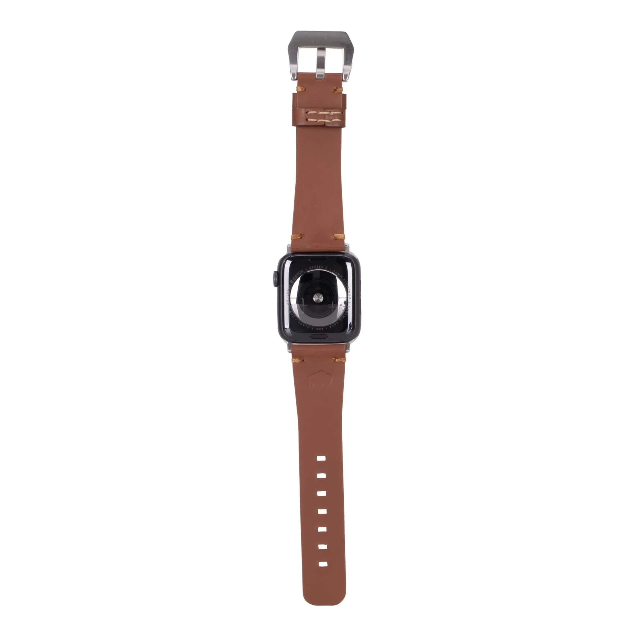 Sutton Modern Band for Apple Watch 44mm / 45mm, Brown, Silver Hardware