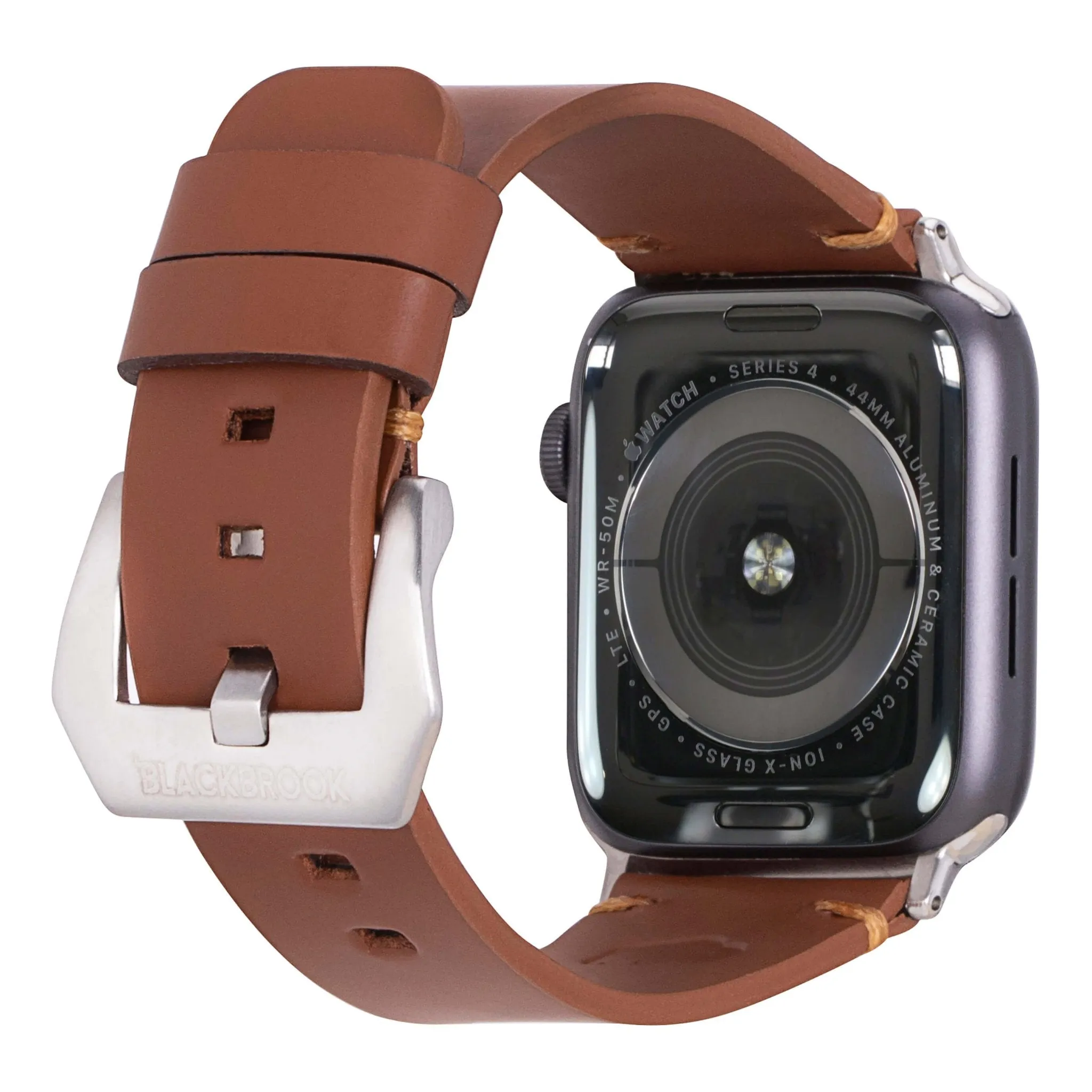 Sutton Modern Band for Apple Watch 44mm / 45mm, Brown, Silver Hardware